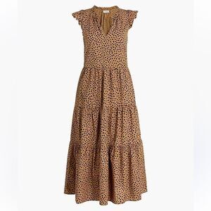 J. Crew Poplin Midi Polka Dot Dress S